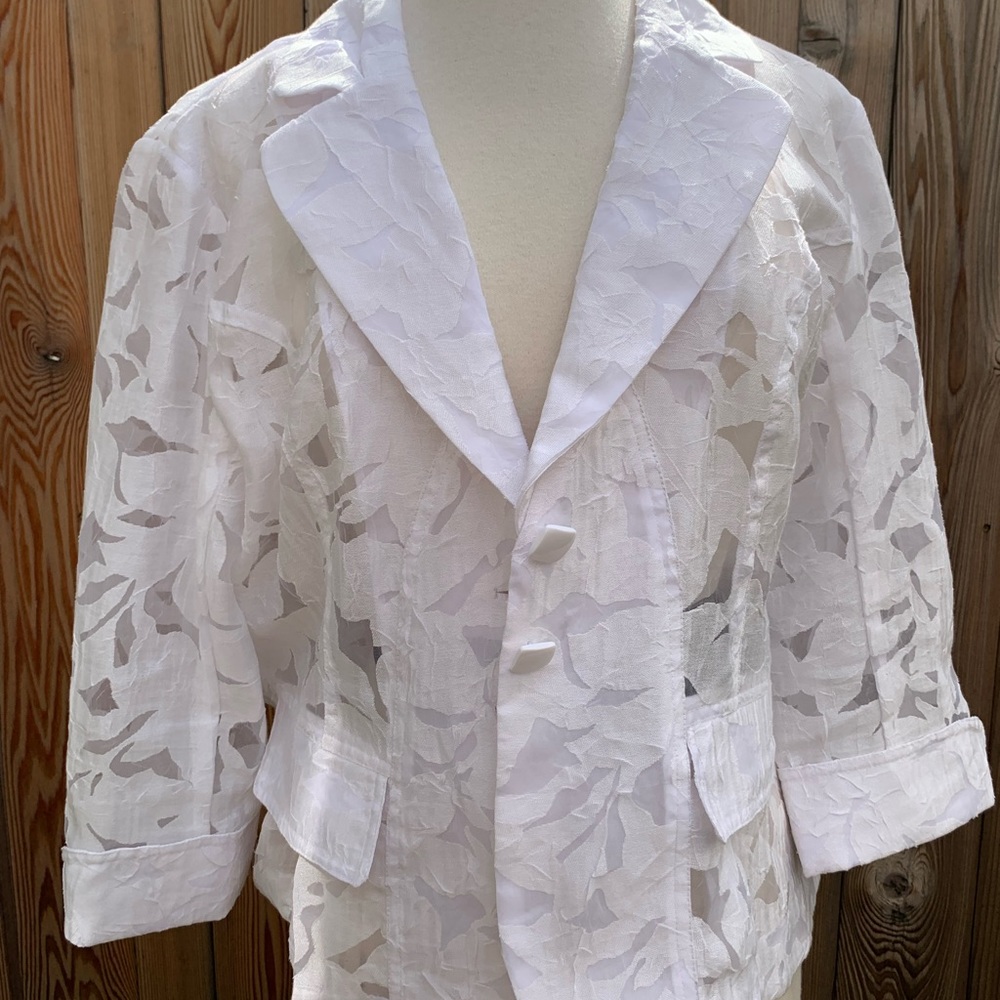 White lace blazer